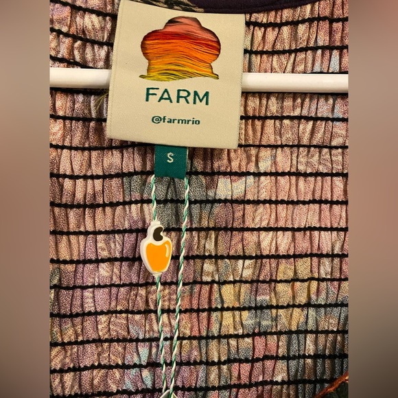 NWT farm rio flower scarves smocked mini dress. SZ M - Picture 4 of 5